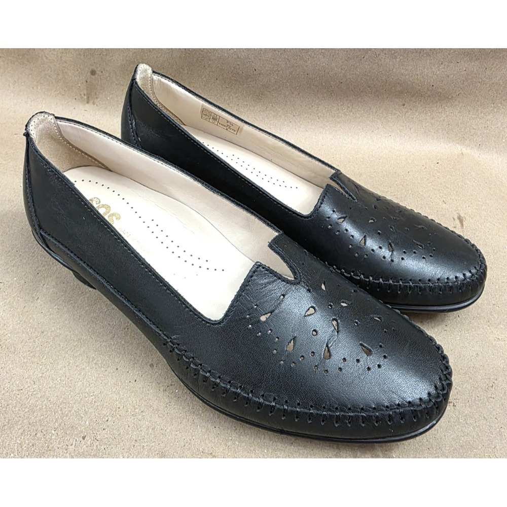 SAS Sonyo (Sz 7.5 W) Pump Heels Shoes Womens Wide Black Leather Orthotic